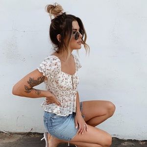 Floral detail top